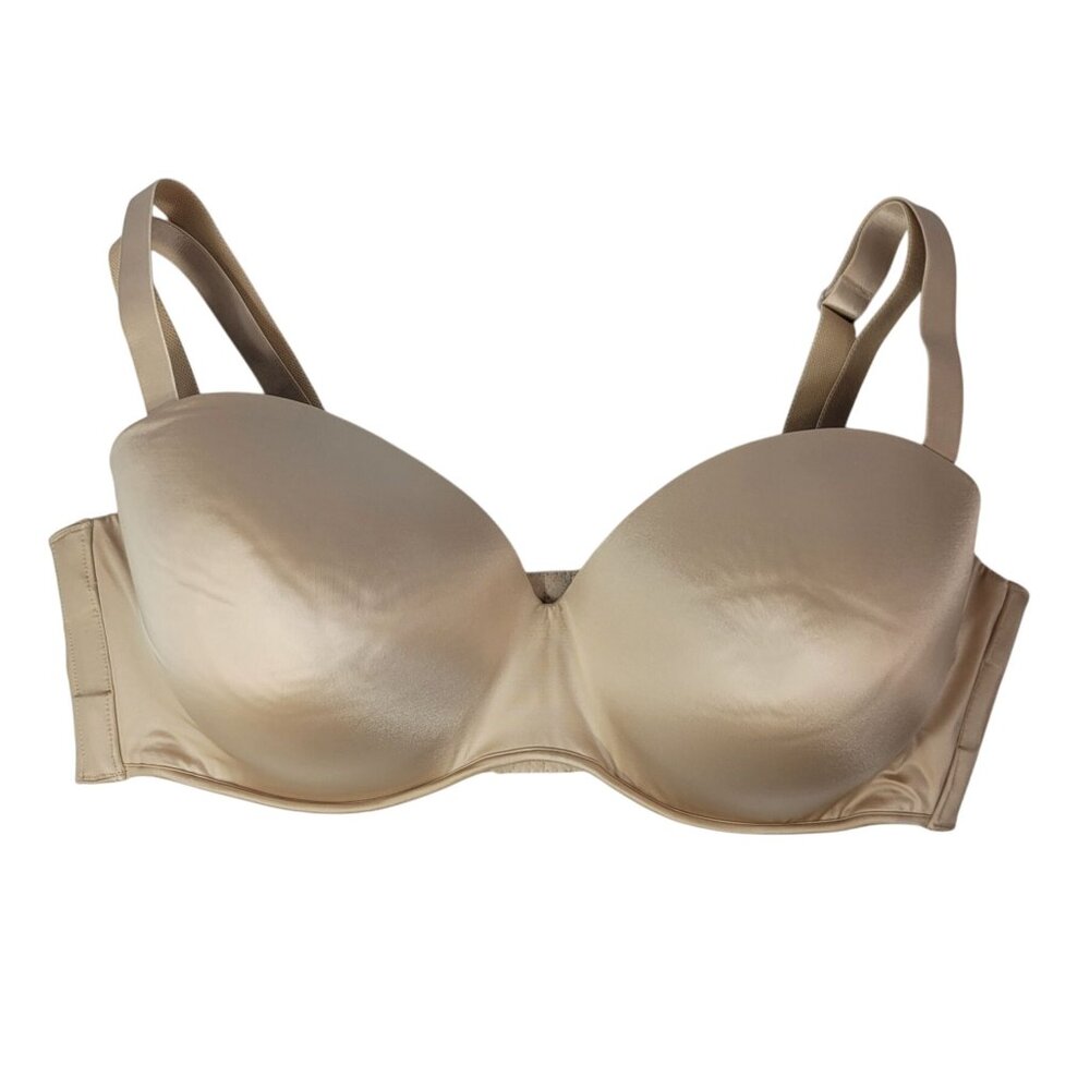 Cacique Seamless Convertible Strapless Bra Tan 42DDD Underwire Padded Push Up